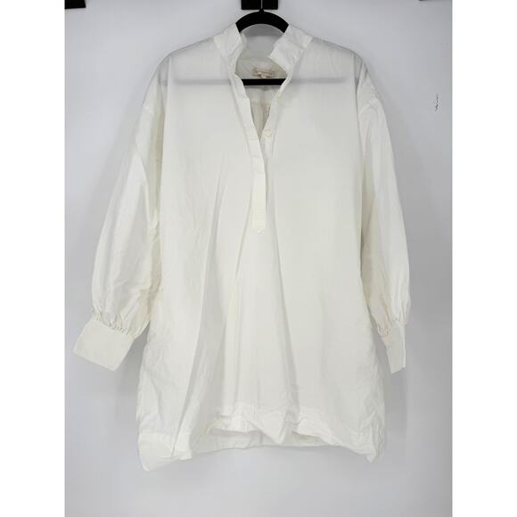 Ann Mashburn Shirt Dress Anaya Popover in White Size Large L - Picture 2 of 5